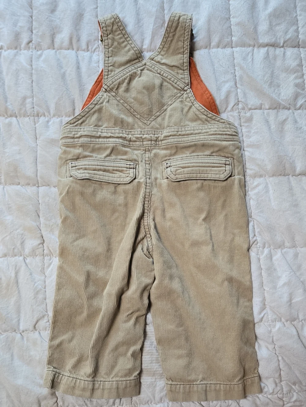 Gymboree Tan Corduroy Overalls With Lining 12-18m